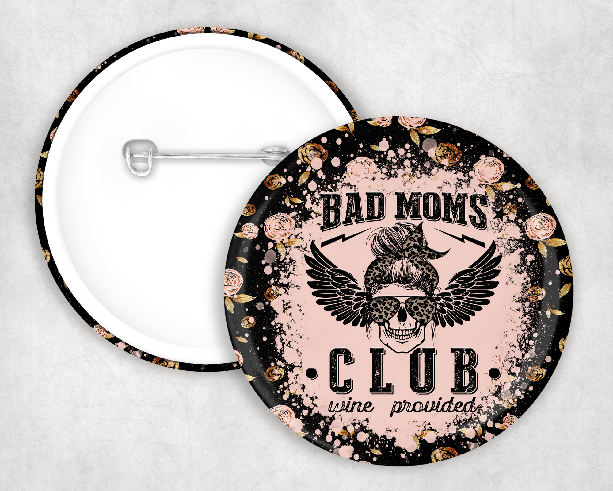 Bad Moms Club Button Mockup