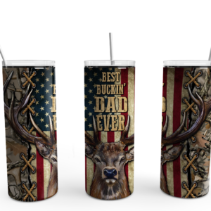 Best Buckin' Dad Ever Tumbler Mockup