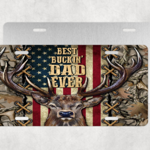 Best Buckin' Dad Ever License Plate Mockup