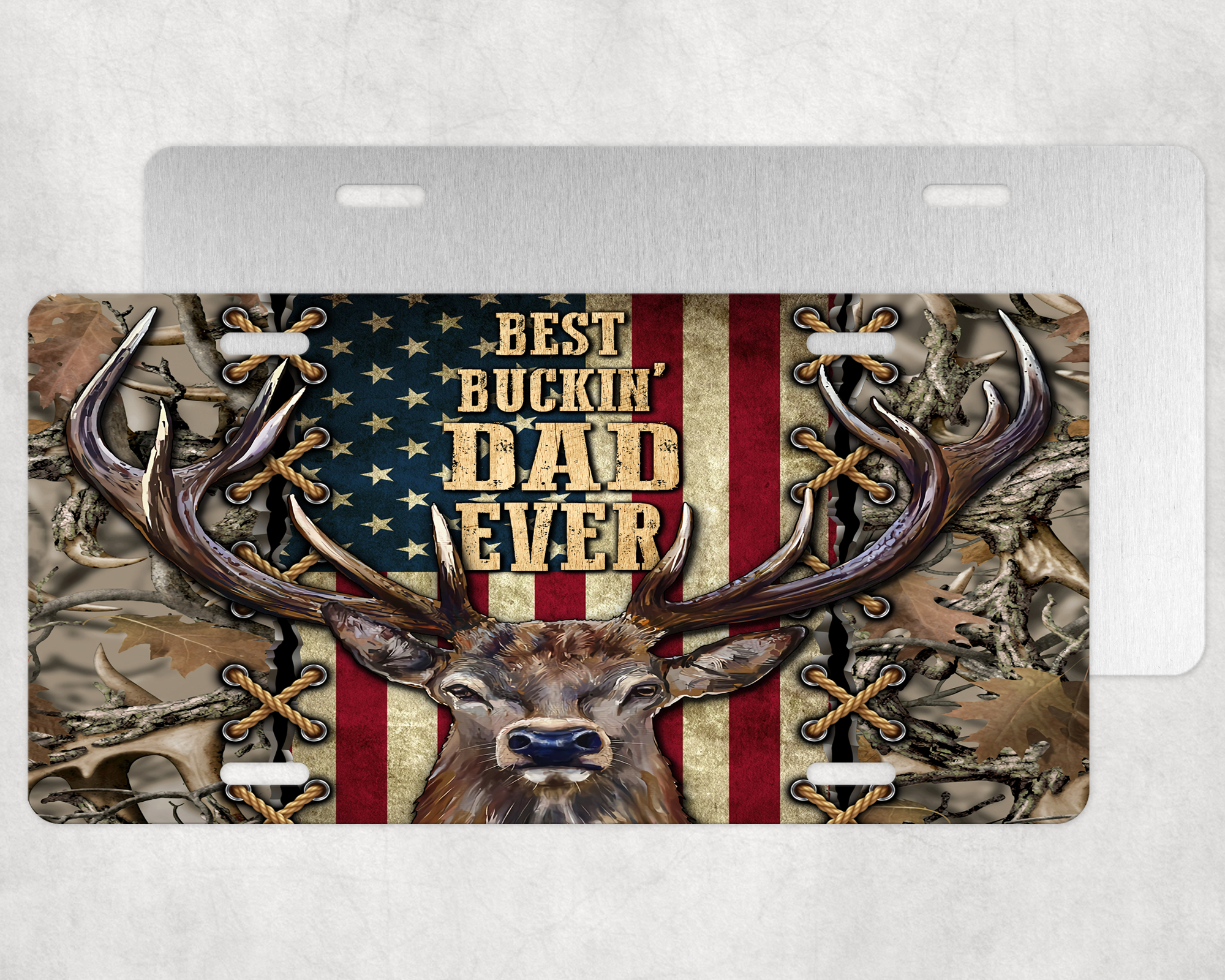 Best Buckin' Dad Ever License Plate Mockup