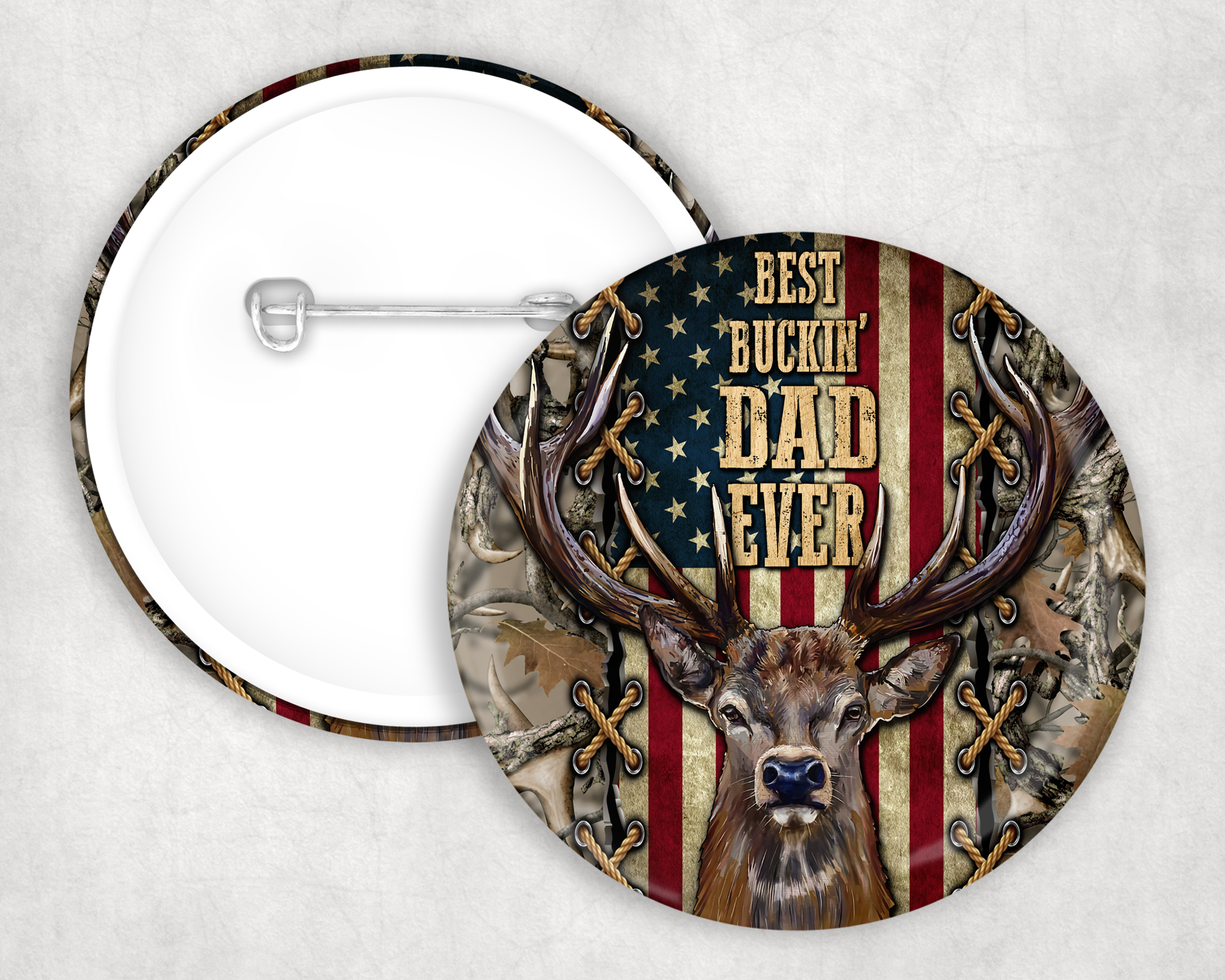 Best Buckin' Dad Ever Button Mockup