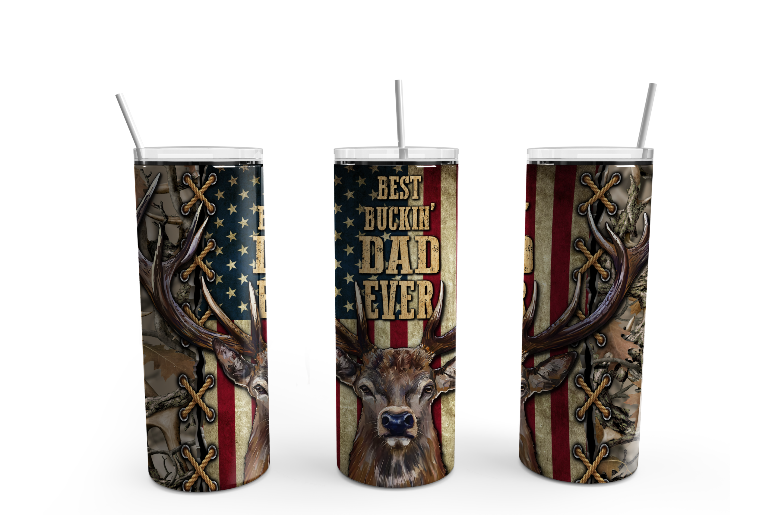 Best Buckin' Dad Ever Tumbler Mockup