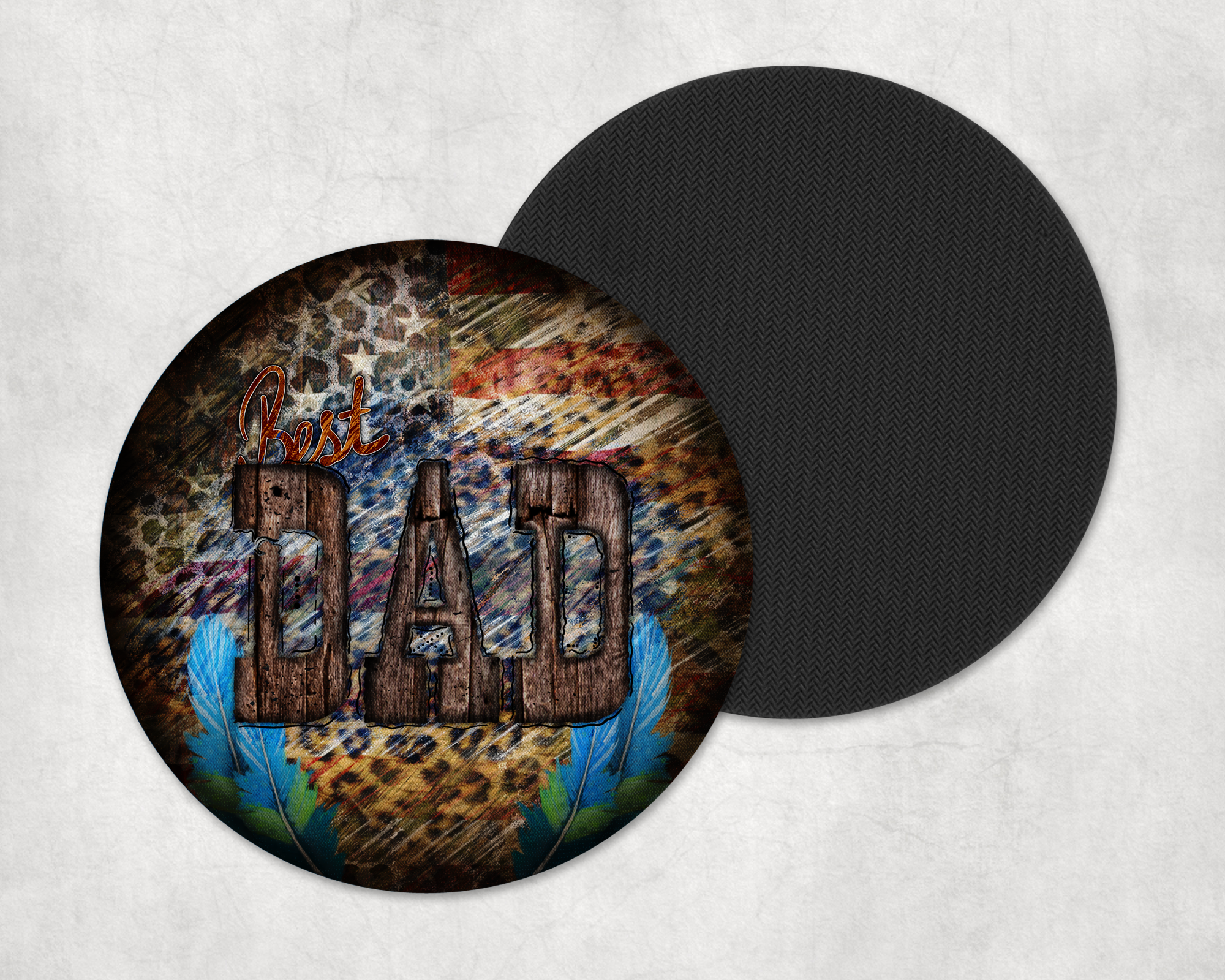 Best Dad Coasters Mockup