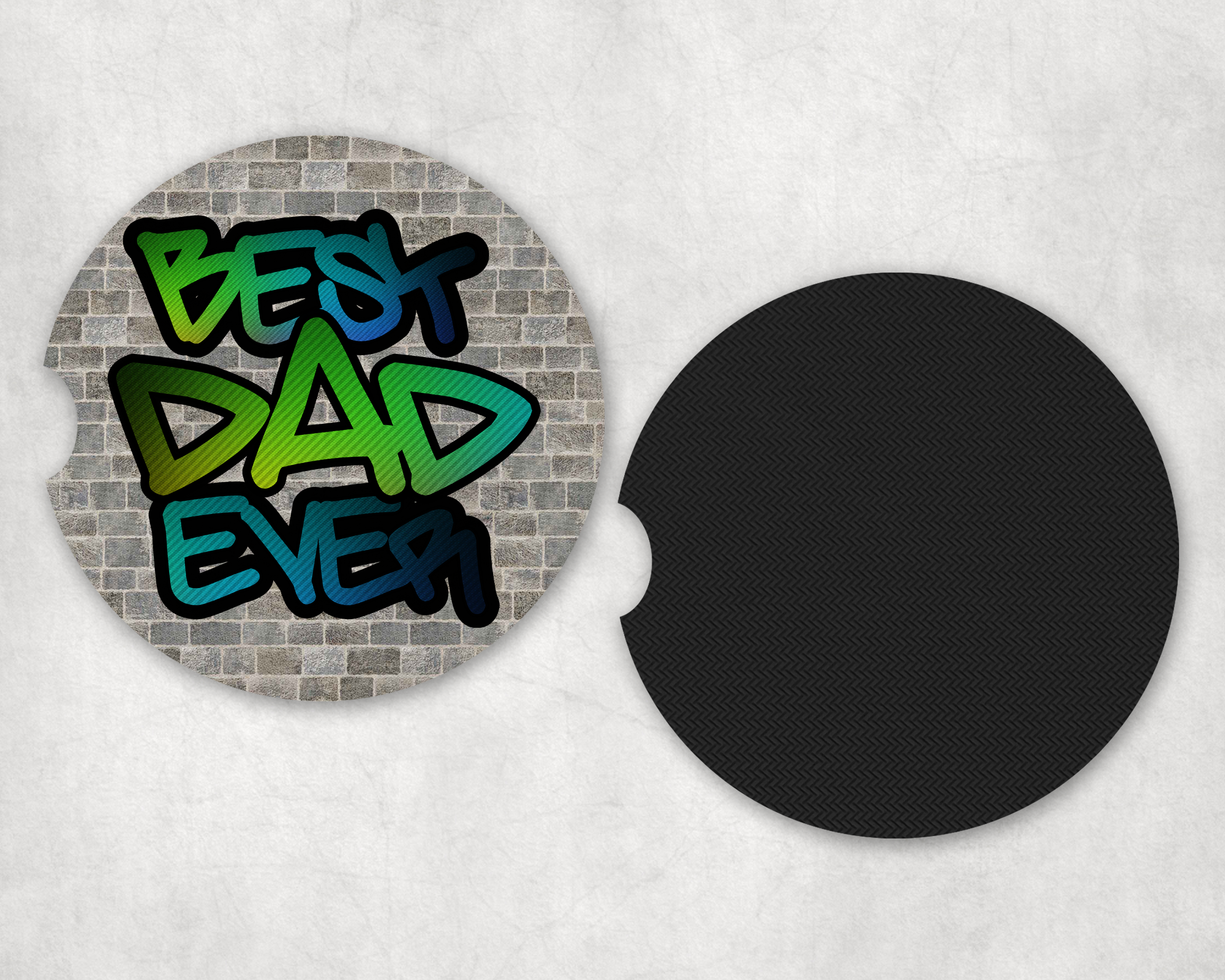 Best Dad Ever Brick Car Coasters Mockup