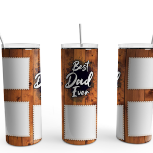 Best Dad Ever Wood Photo Tumbler Mockup