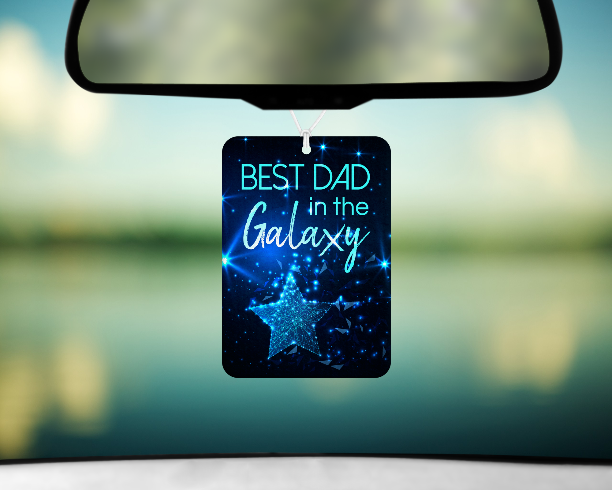 Best Dad In The Galaxy Air Freshener Mockup