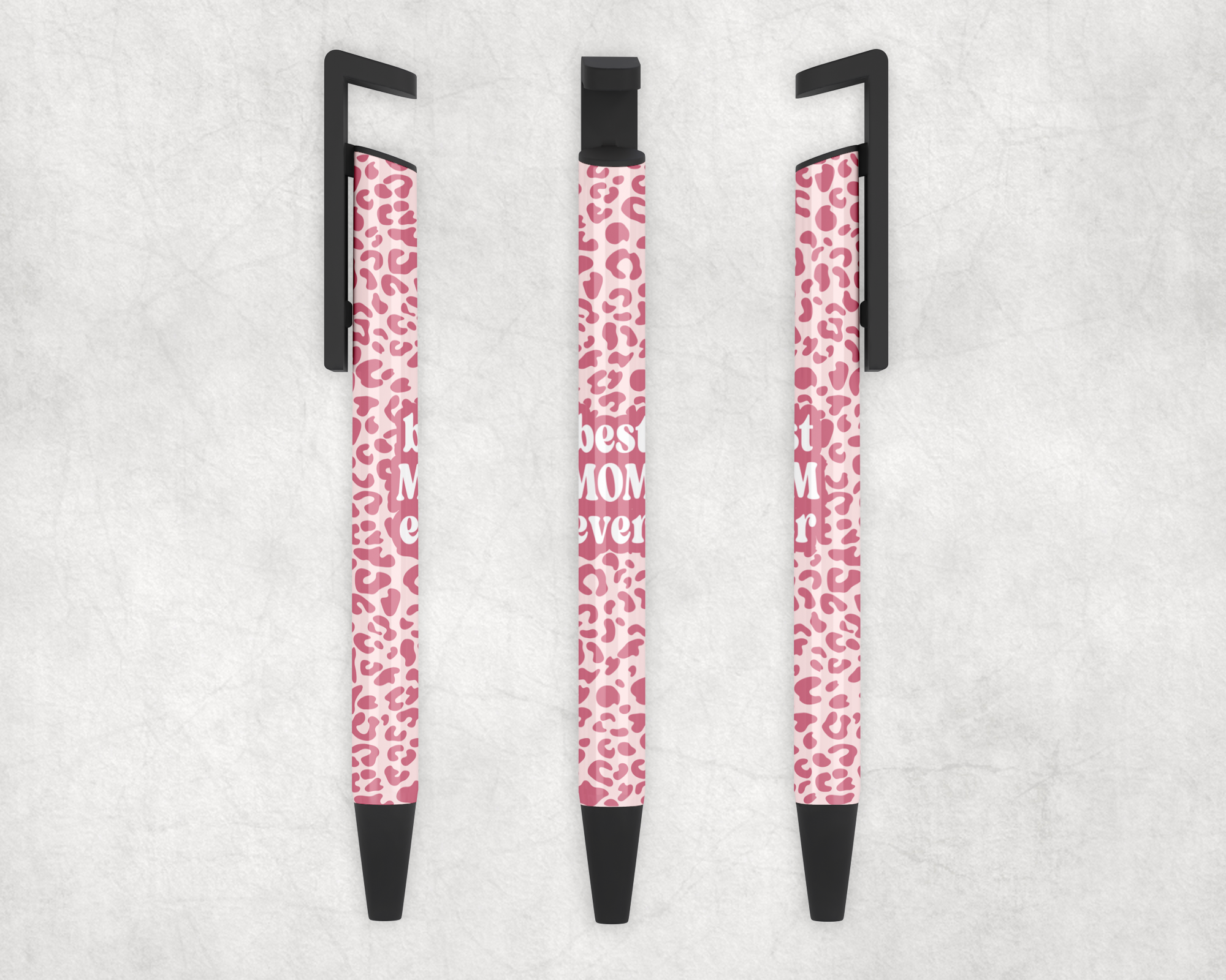 Best Mom Ever Pink Leopard Print Ballpoint Pen Mockup