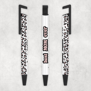Best Mom Ever White & Pink Leopard Ballpoint Pen Mockup