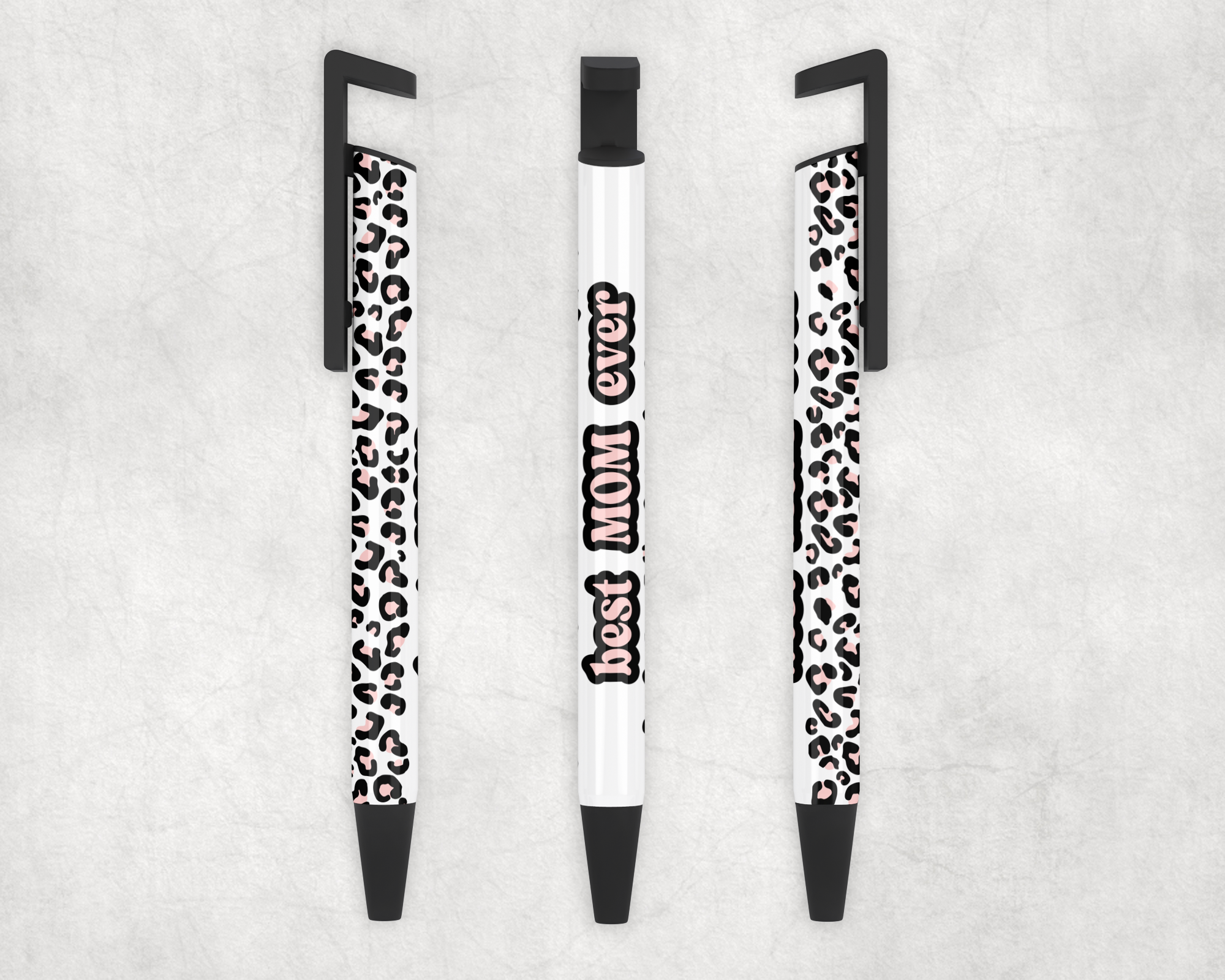Best Mom Ever White & Pink Leopard Ballpoint Pen Mockup
