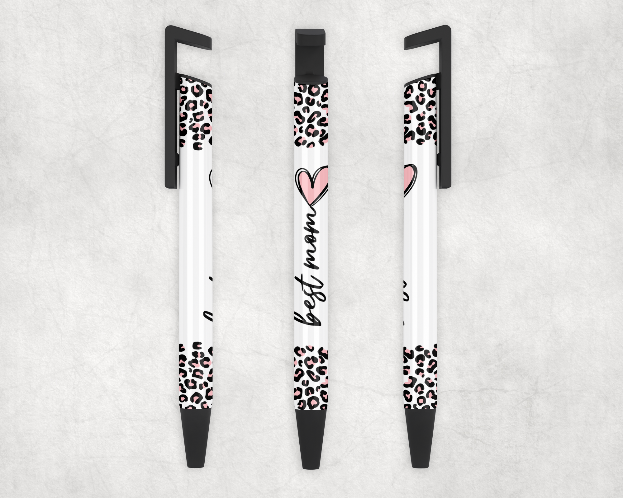 Best Mom Pink Leopard Ballpoint Pen Mockup