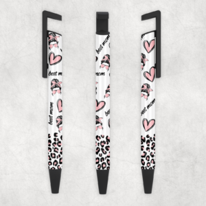 Best Mom Patterned Pink Leopard Ballpoint Pen Mockup