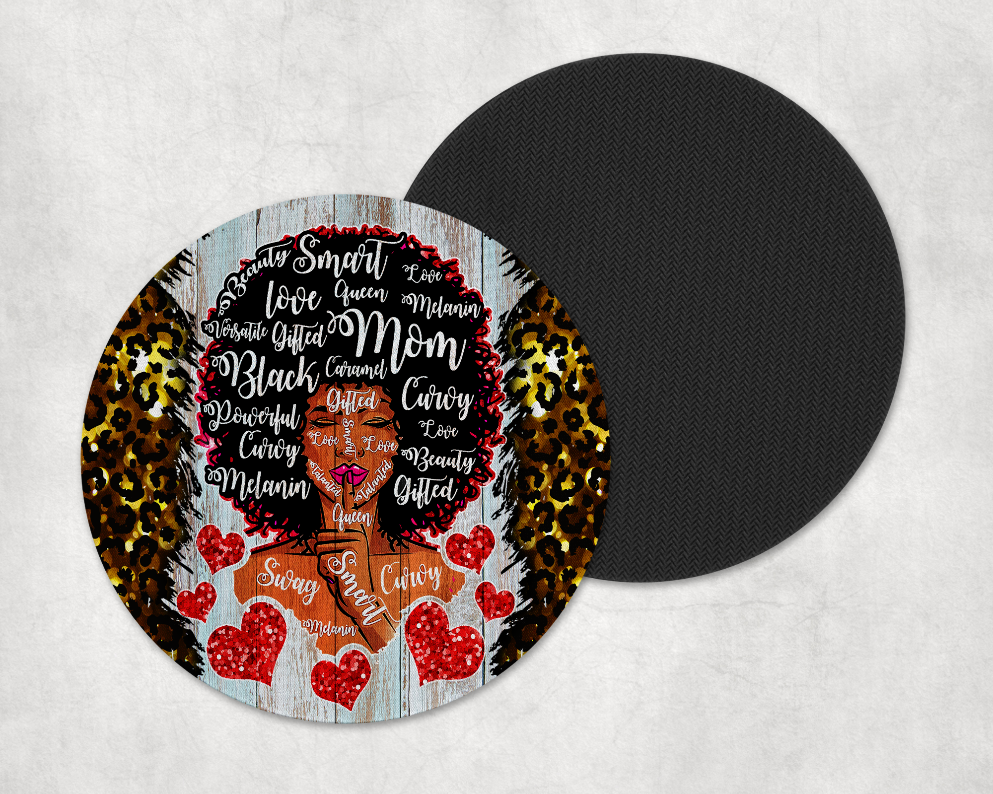 Beautiful Black Mom Coasters Mockup