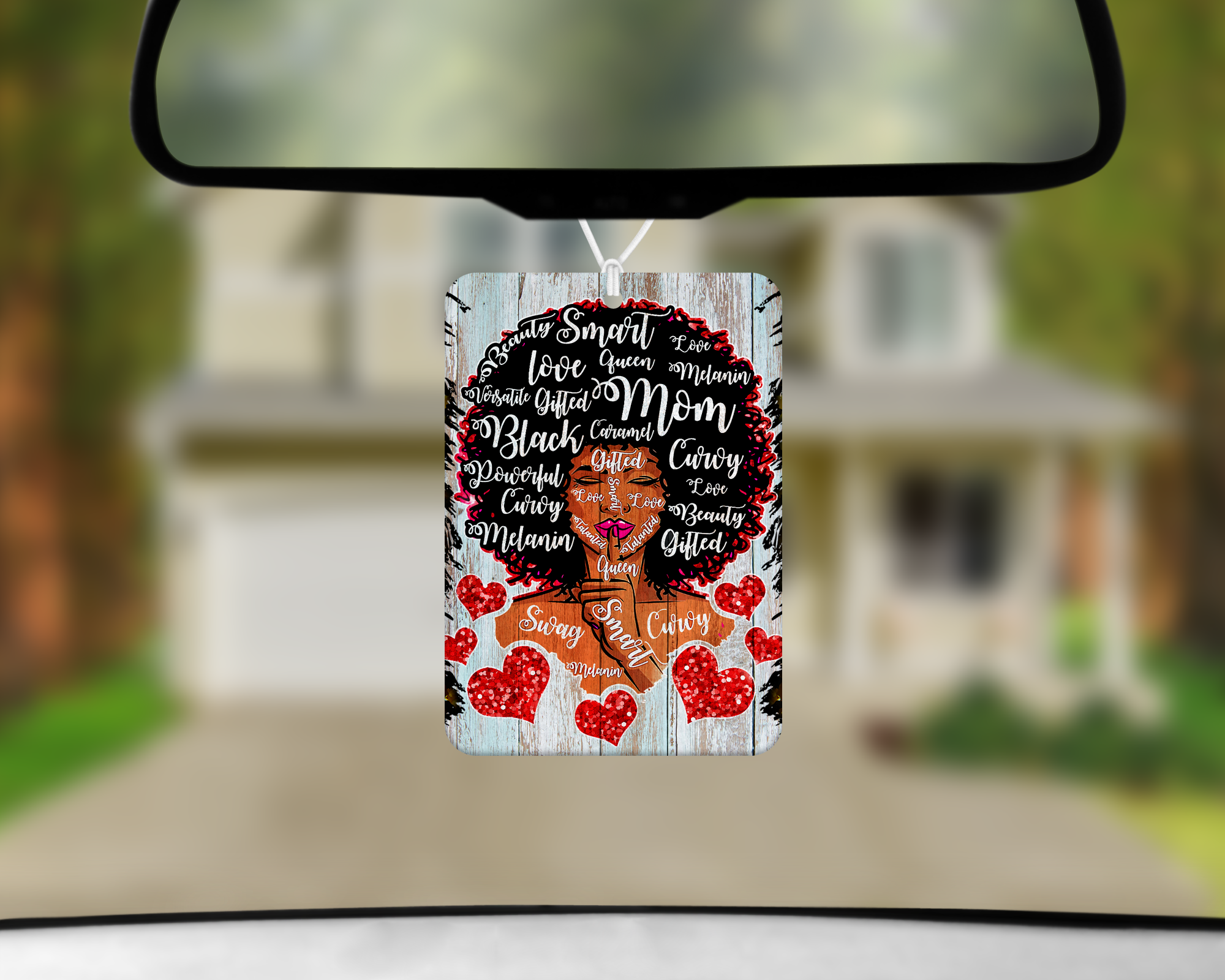 Beautiful Black Mom Air Freshener Mockup