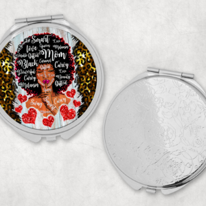 Beautiful Black Mom Mirror Compact Mockup