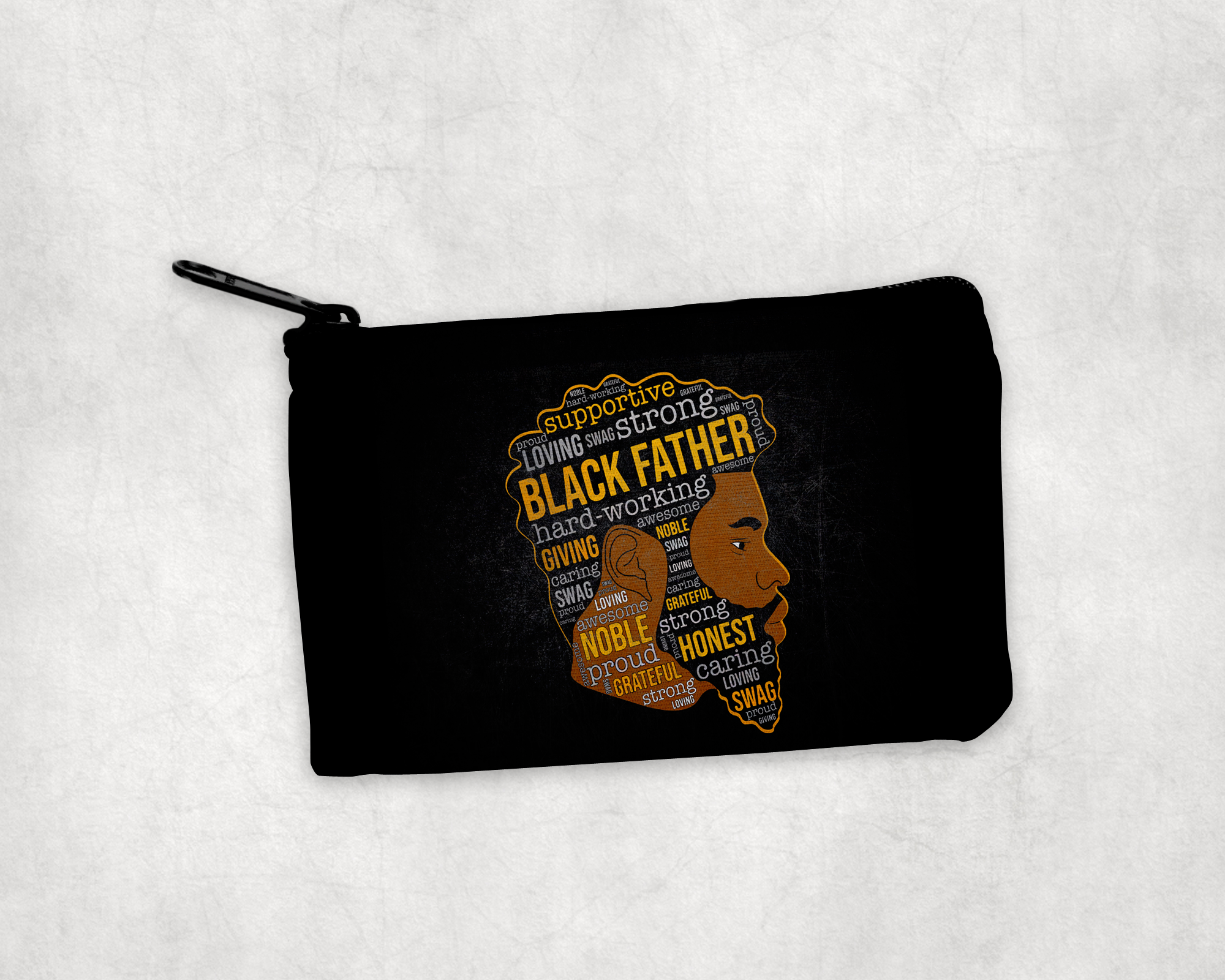 Black Strong Father Zipper Pouch Mockup