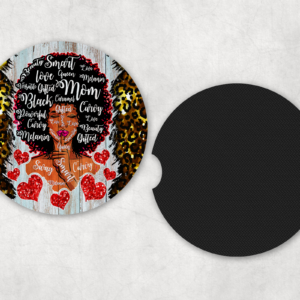 Beautiful Black Mom Car Coasters Mockup