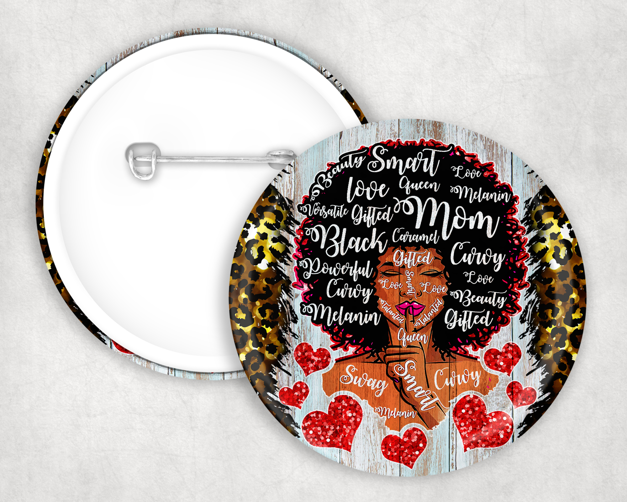Beautiful Black Mom Button Mockup