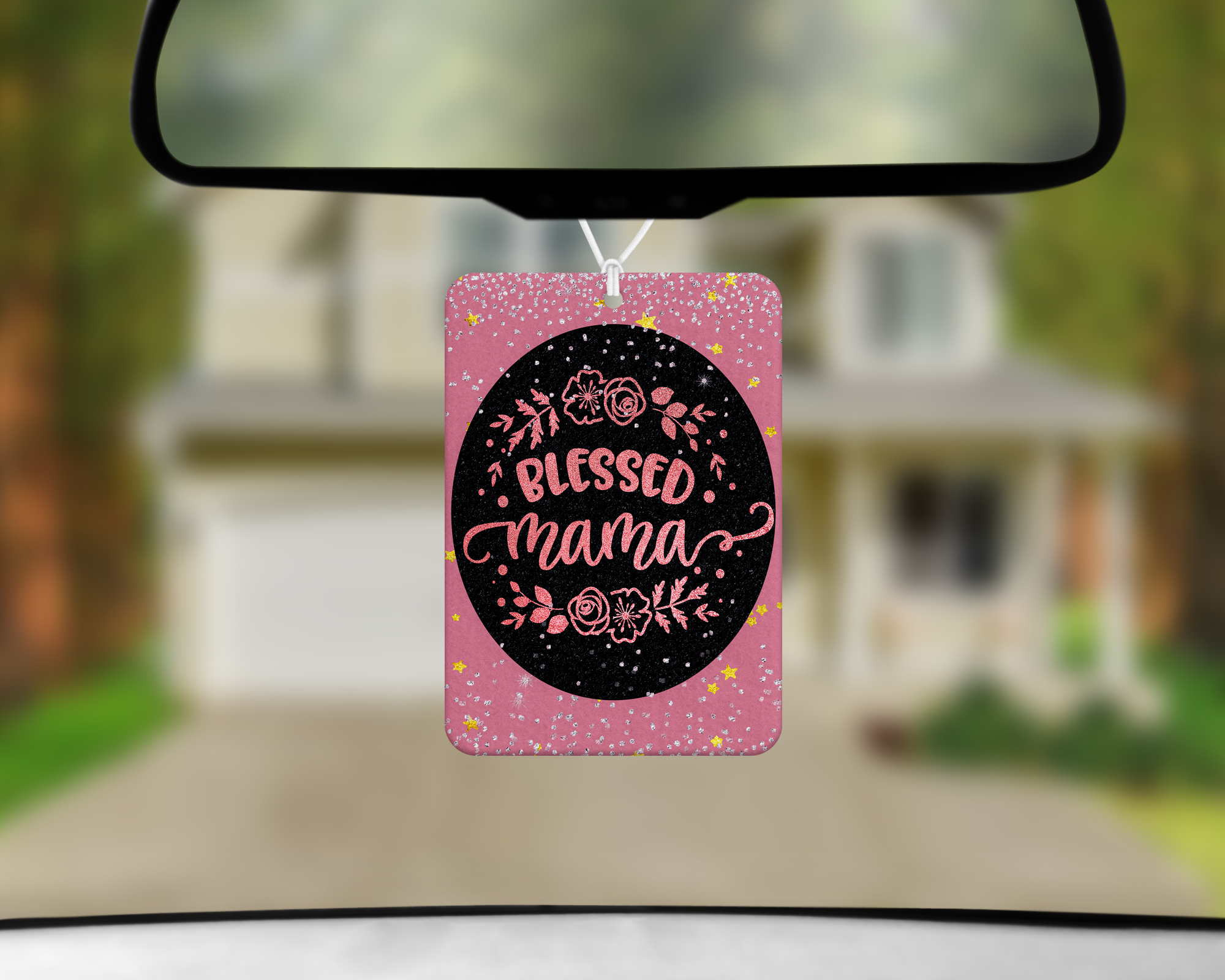 Blessed Mama Air Freshener Mockup
