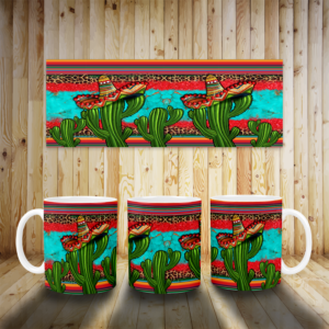 Cacti Wearing Sombrero Mug Mockup