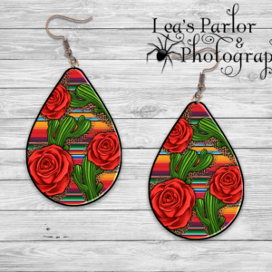 Cacti & Roses Earrings Mockup