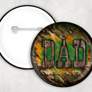 Camo & Wood Dad Button Mockup