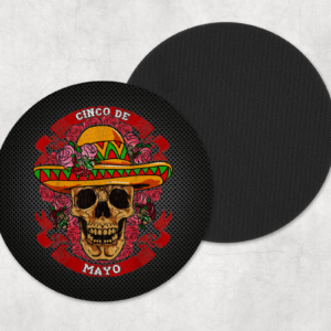 Cinco De Mayo Senor Skull Coasters- round