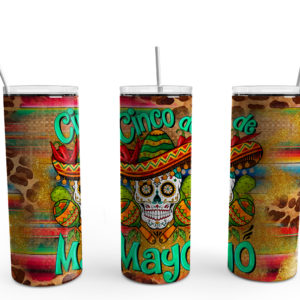 Cinco De Mayo Skull Tumbler Mockup
