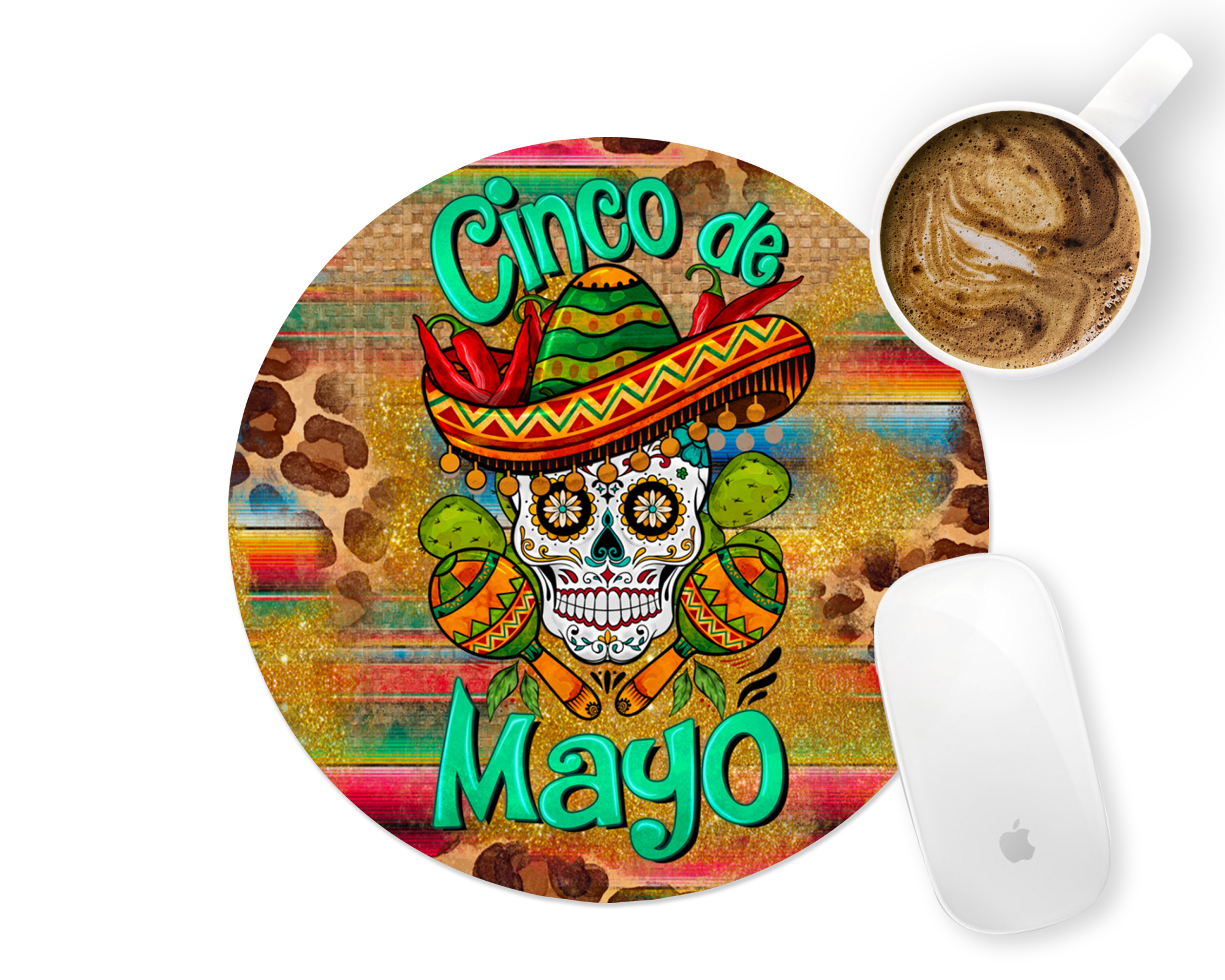 Cinco De Mayo Skull Mousepad Mockup