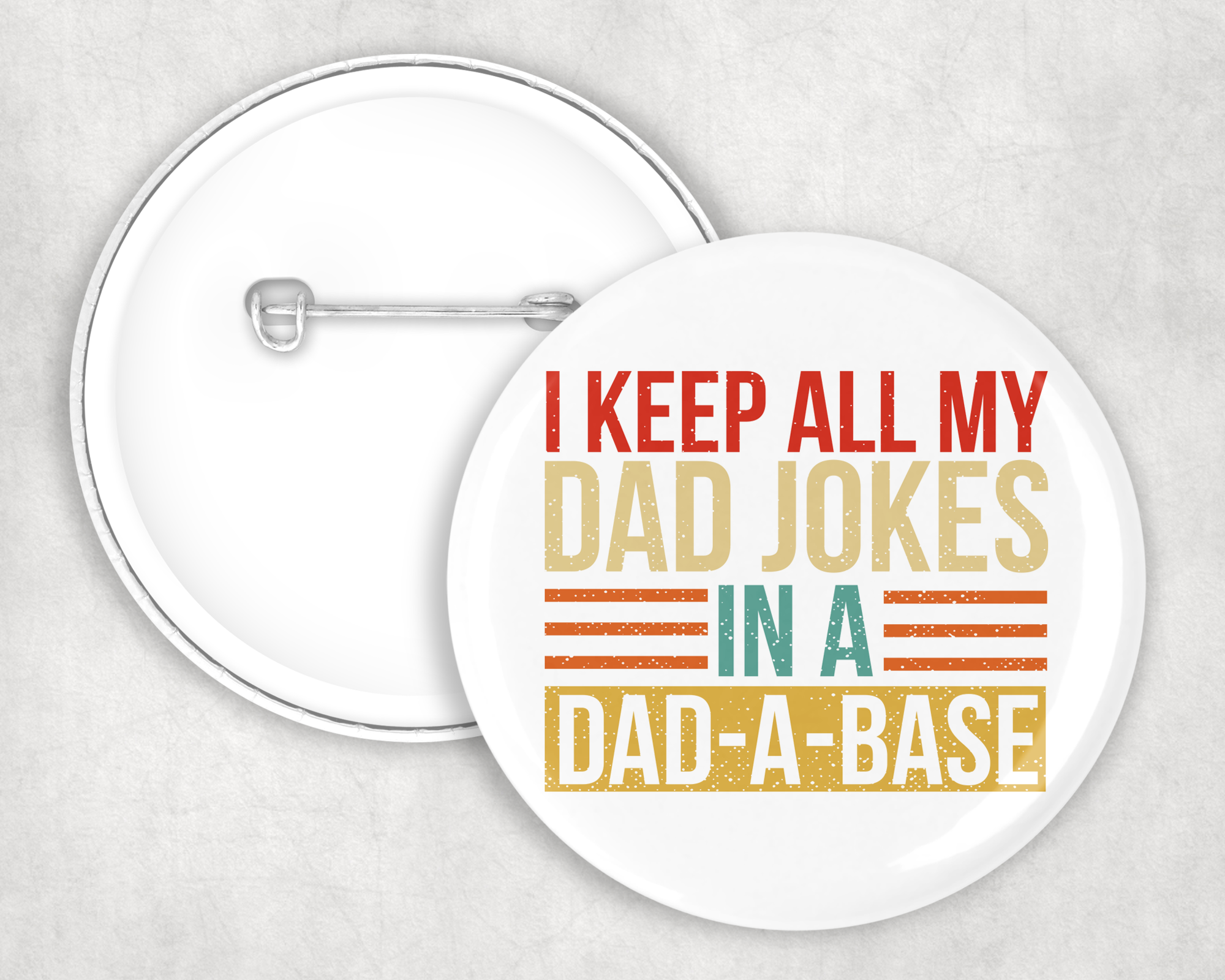 Jokes In A Dad-A-Base Button Mockup