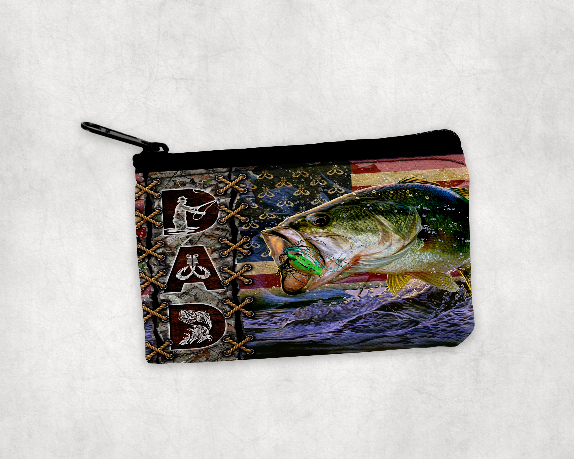 Dad Fisherman Zipper Pouch Mockup