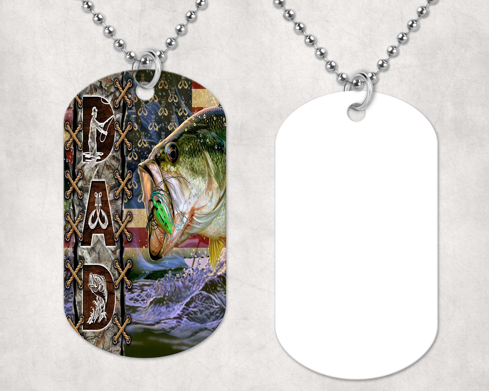 Fisherman Dad Dog Tag Mockup