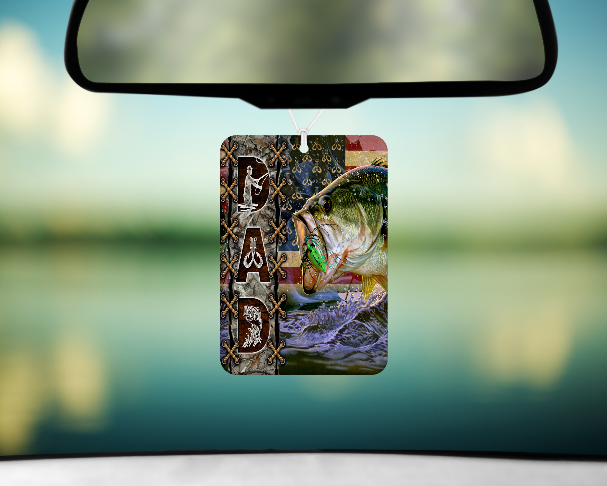 Dad Fishing Air Freshener Mockup