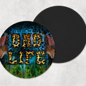 Dad Life Leopard Print Coasters Mockup