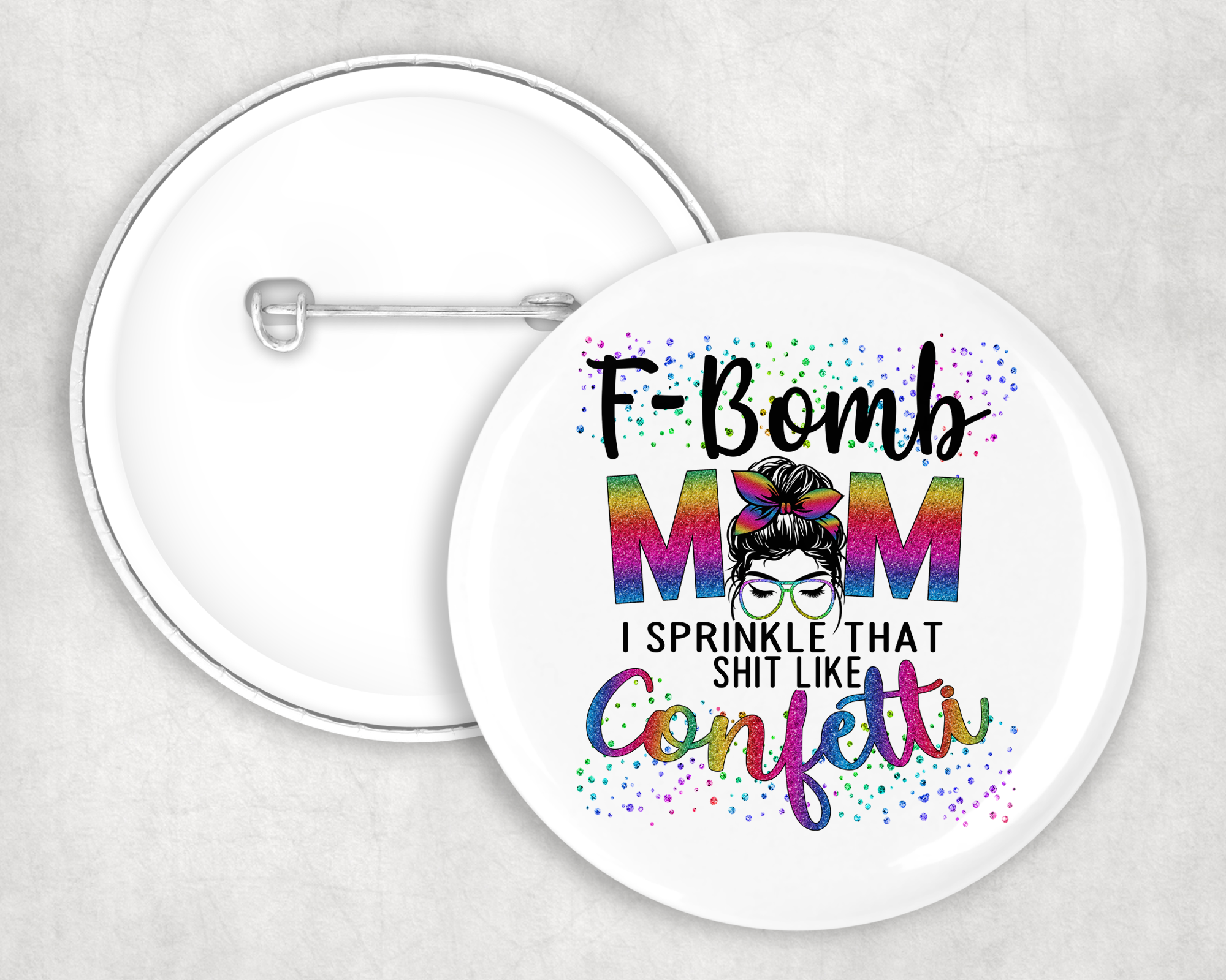 F-Bomb Mom Button Mockup
