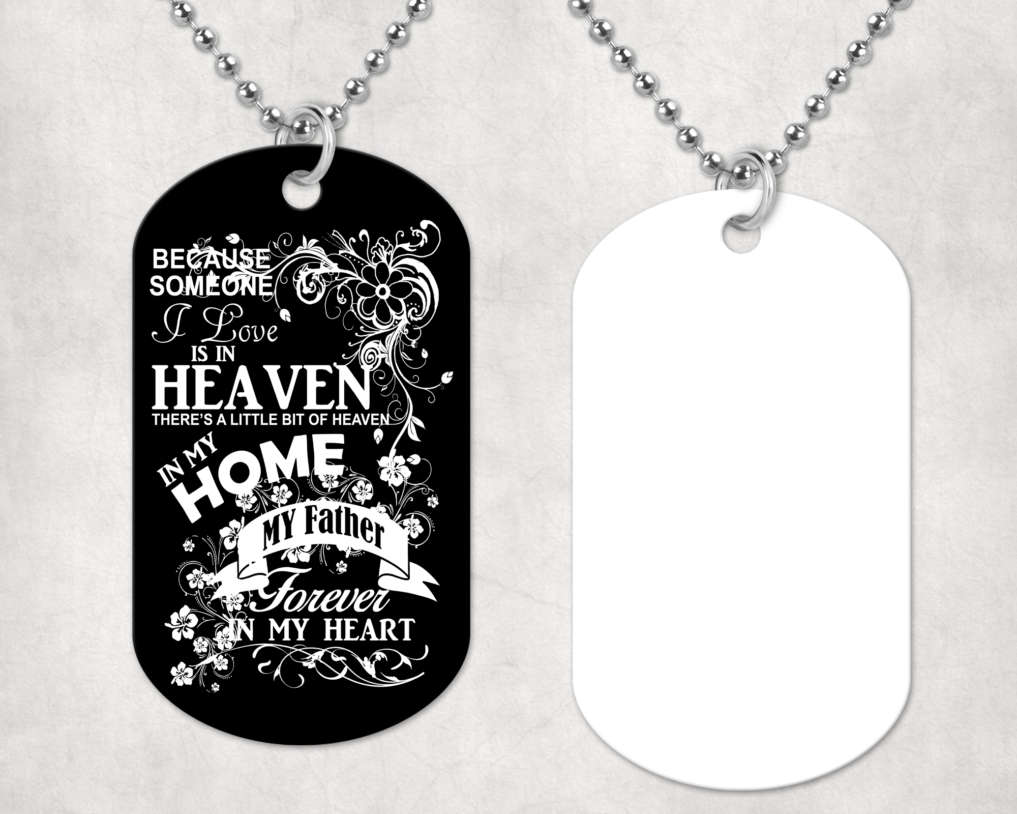 Father In Heaven Dog Tag Mockup
