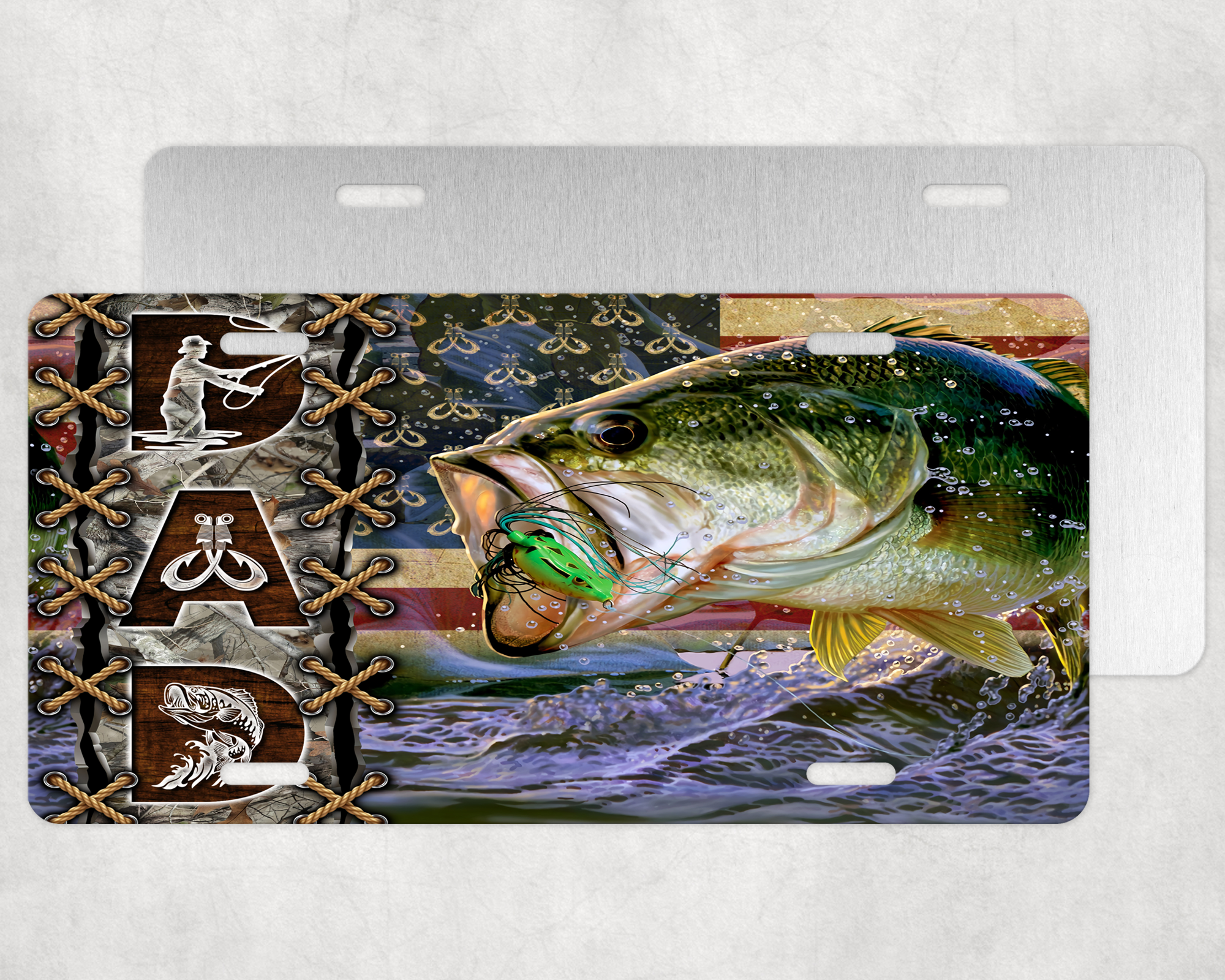 Fisherman Dad License Plate Mockup