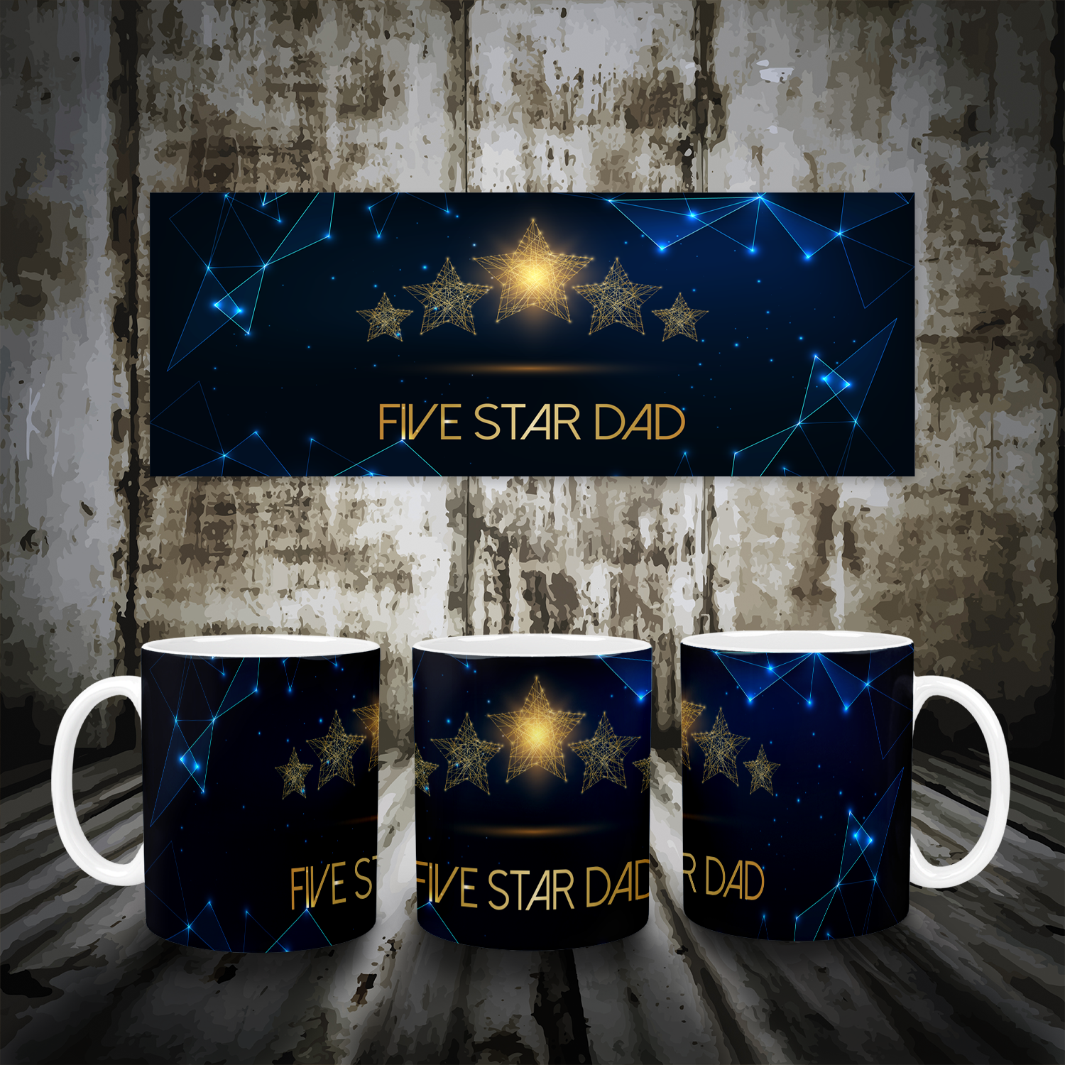 Five Star Dad Mug Mockup