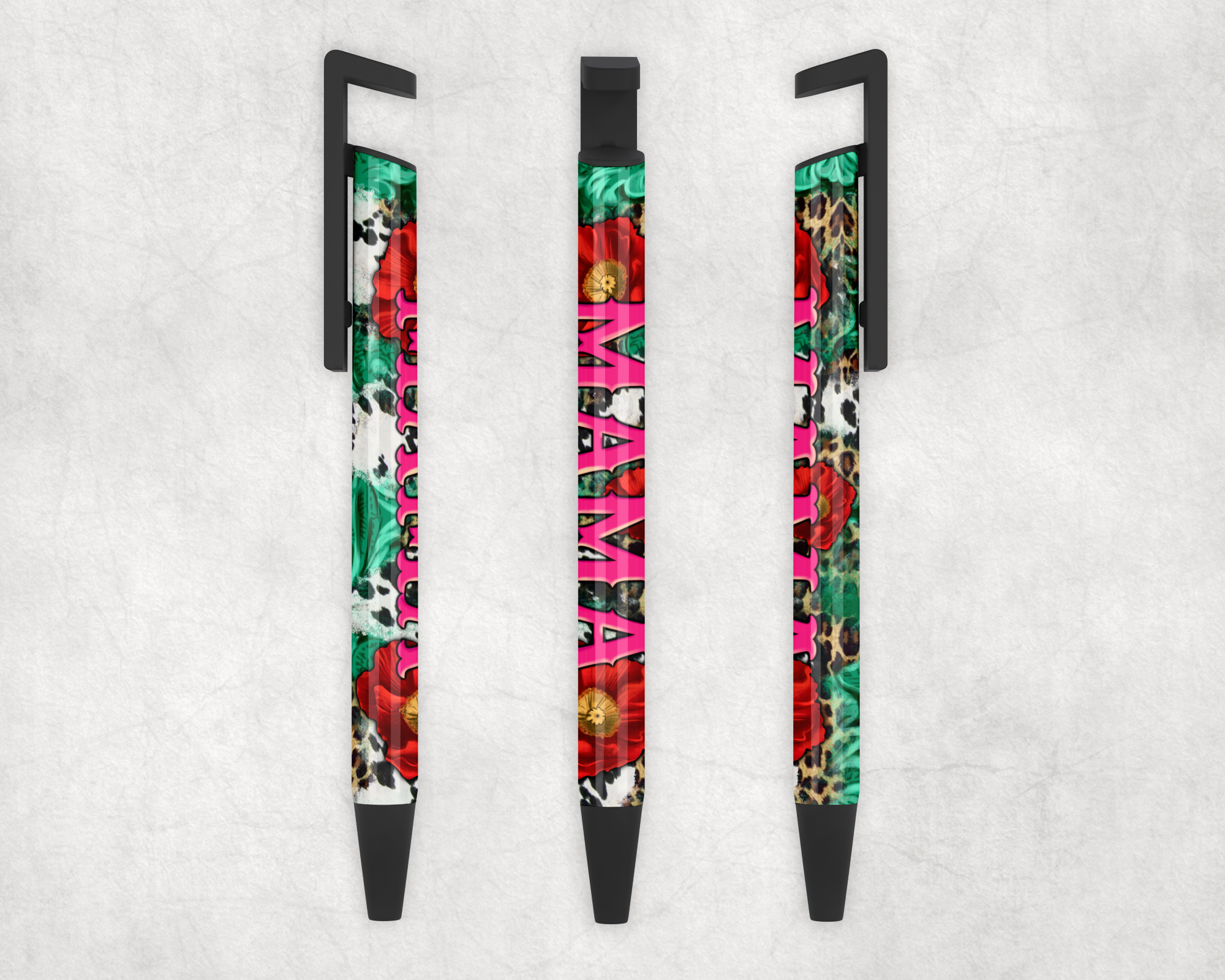 Mama Hibiscus Ballpoint Pen Mockup