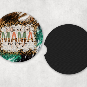 Glitter & Dirt Mama Car Coasters Mockup