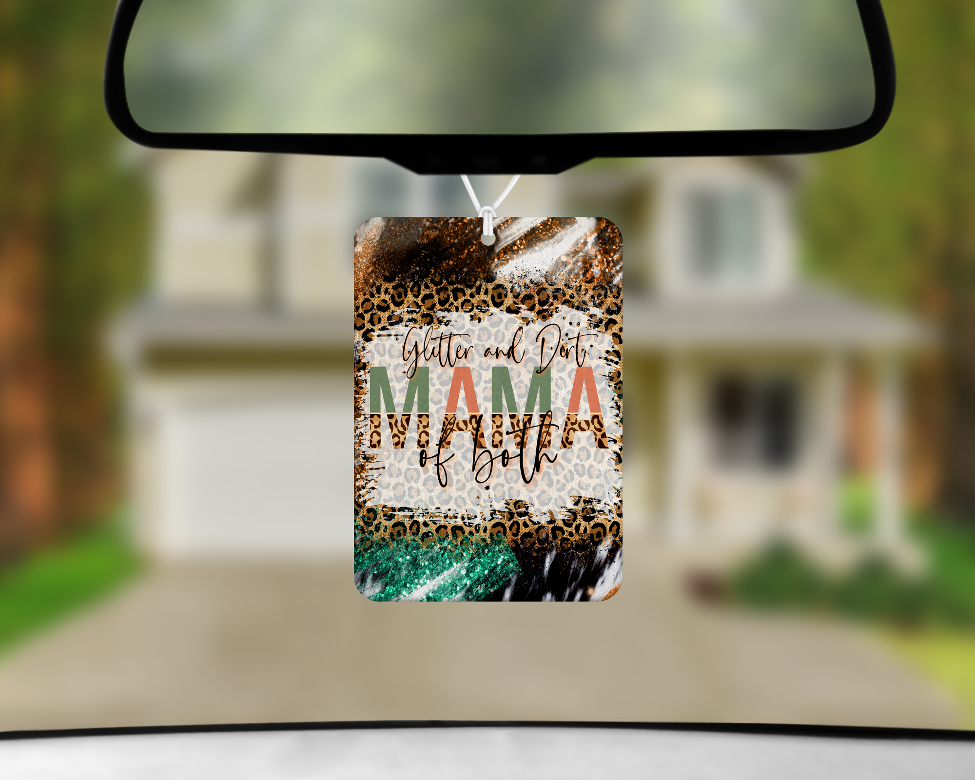 Glitter & Dirt Mom Air Freshener Mockup