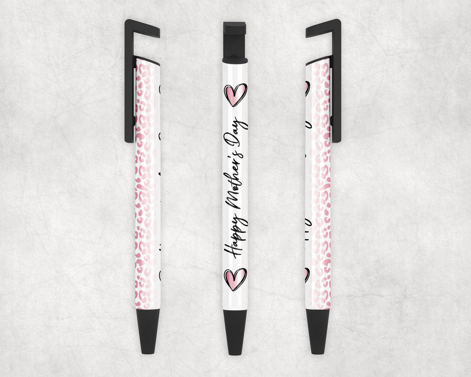 Happy Mother's Day Pink Leopard Ballpoint Pen Mockup