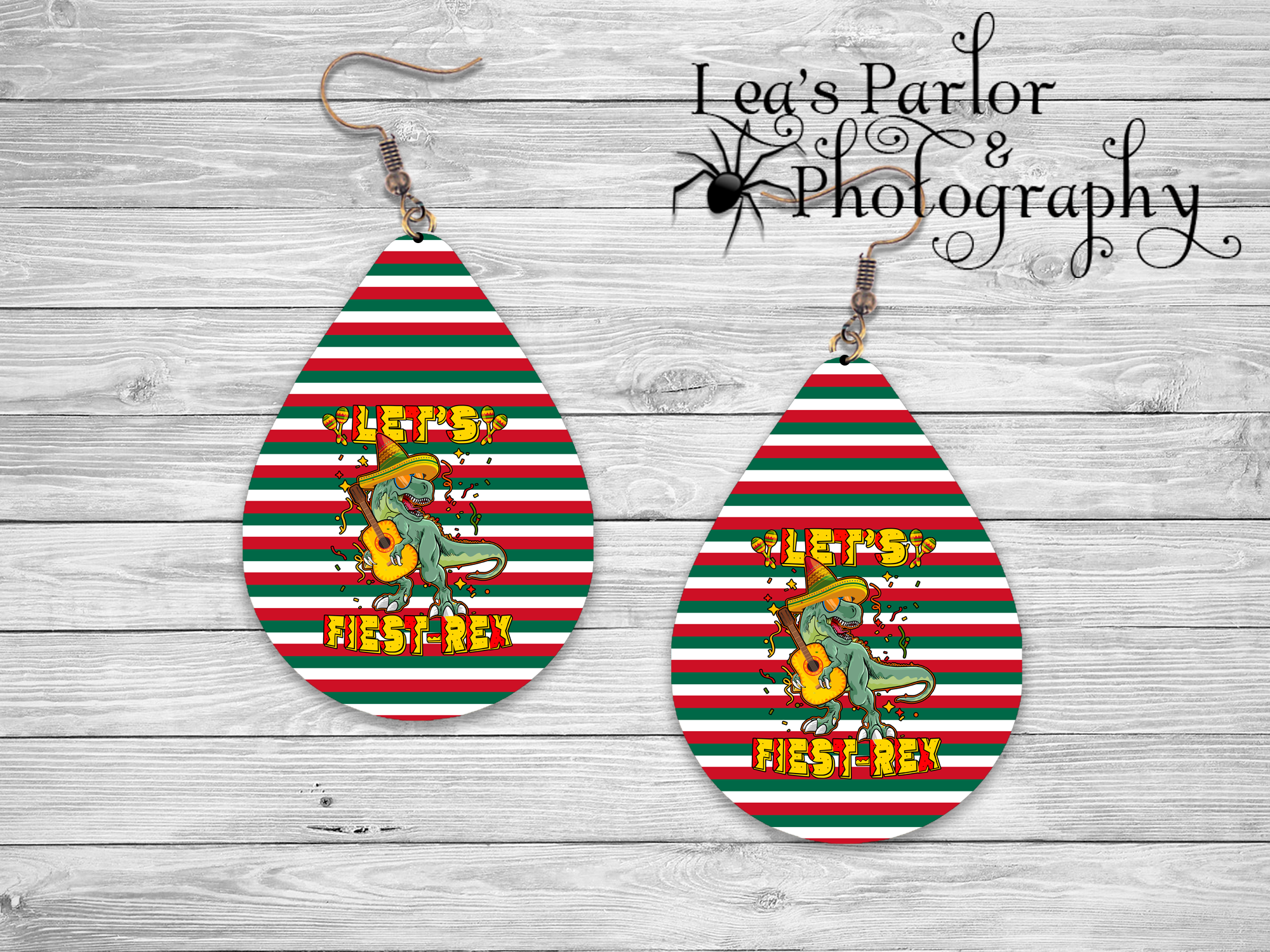 Let's Fiest-Rex Earrings Mockup