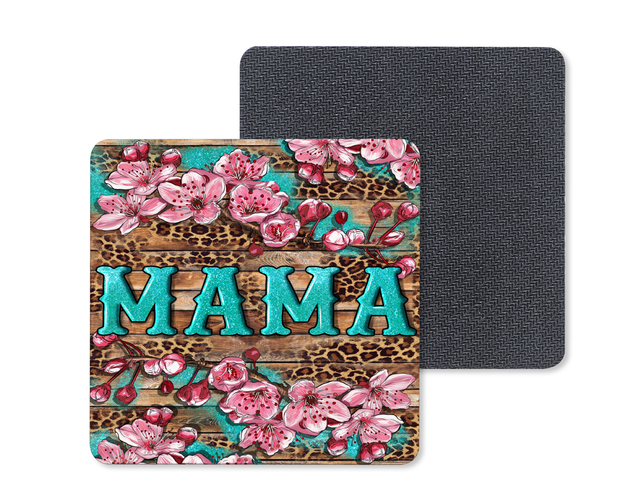 Mama Cherry Blossom Coasters Mockup