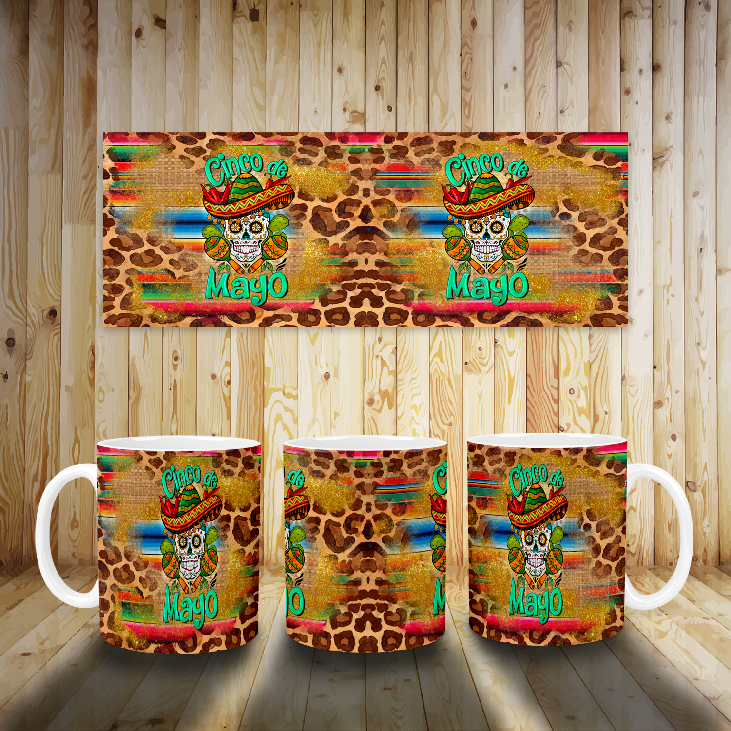 Cinco De Mayo Skull Mug Mockup