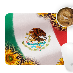 Mexican Flag With Sunflowers Mousepad Mockup