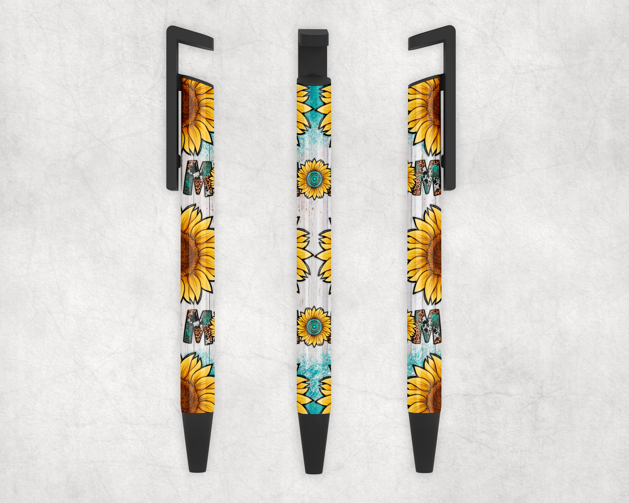 Sunflower & Leopard Mom Ballpoint Pen Mockup