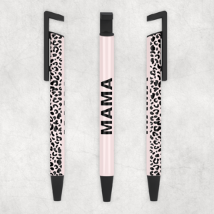 Mama Pink Leopard Ballpoint Pen Mockup