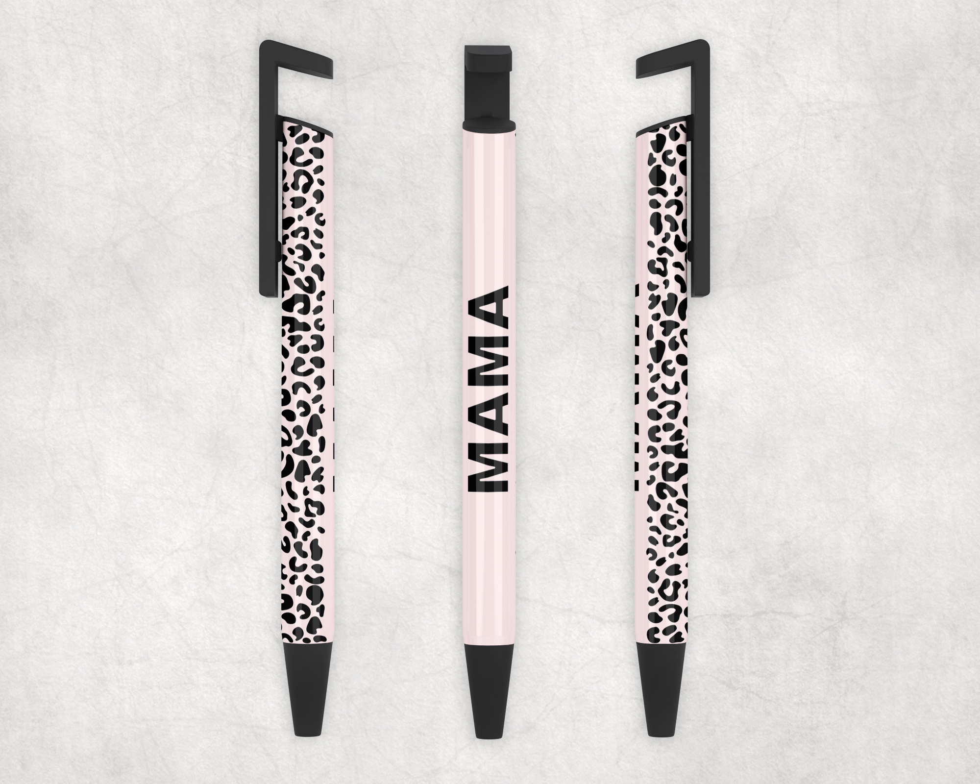 Mama Pink Leopard Ballpoint Pen Mockup