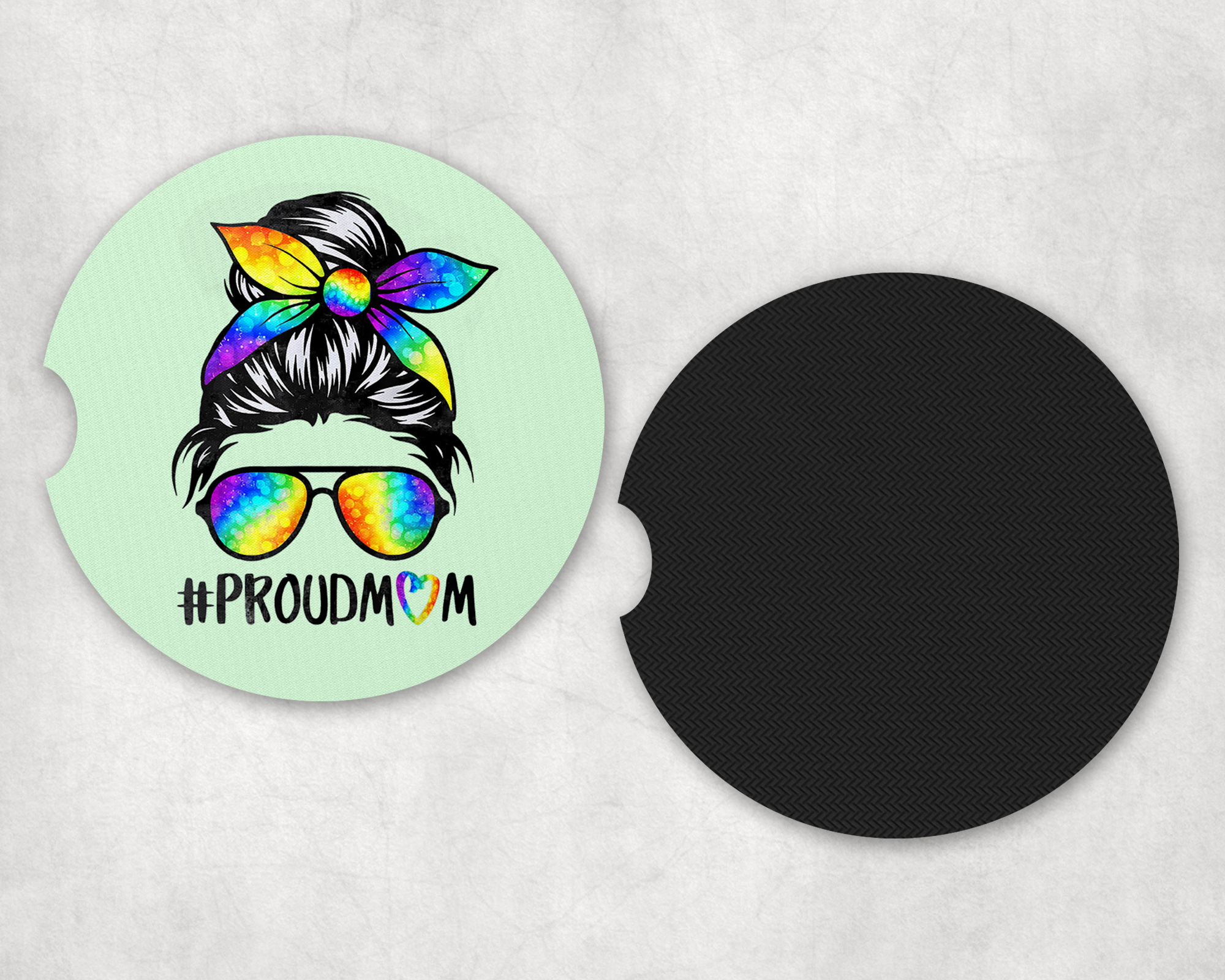 Proudmom Car Coasters Mockup