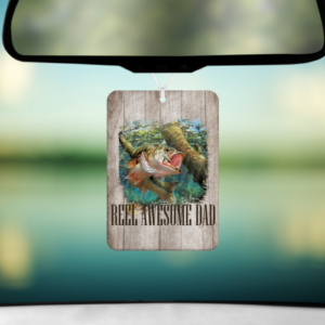 Reel Awesome Dad Air Freshener Mockup